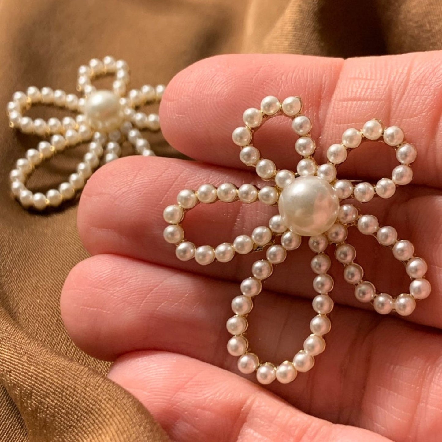 Pearl Blossom Flower Drop Earring