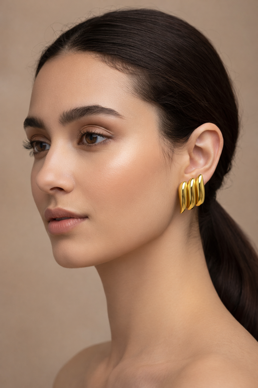 18K Gold Plated Vogue Stud Earring