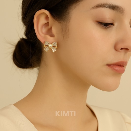 Contemporary Stone Studded Stud Earring