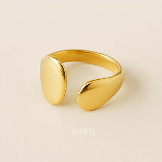 18k Gold Plated Uneven Adjustable Ring