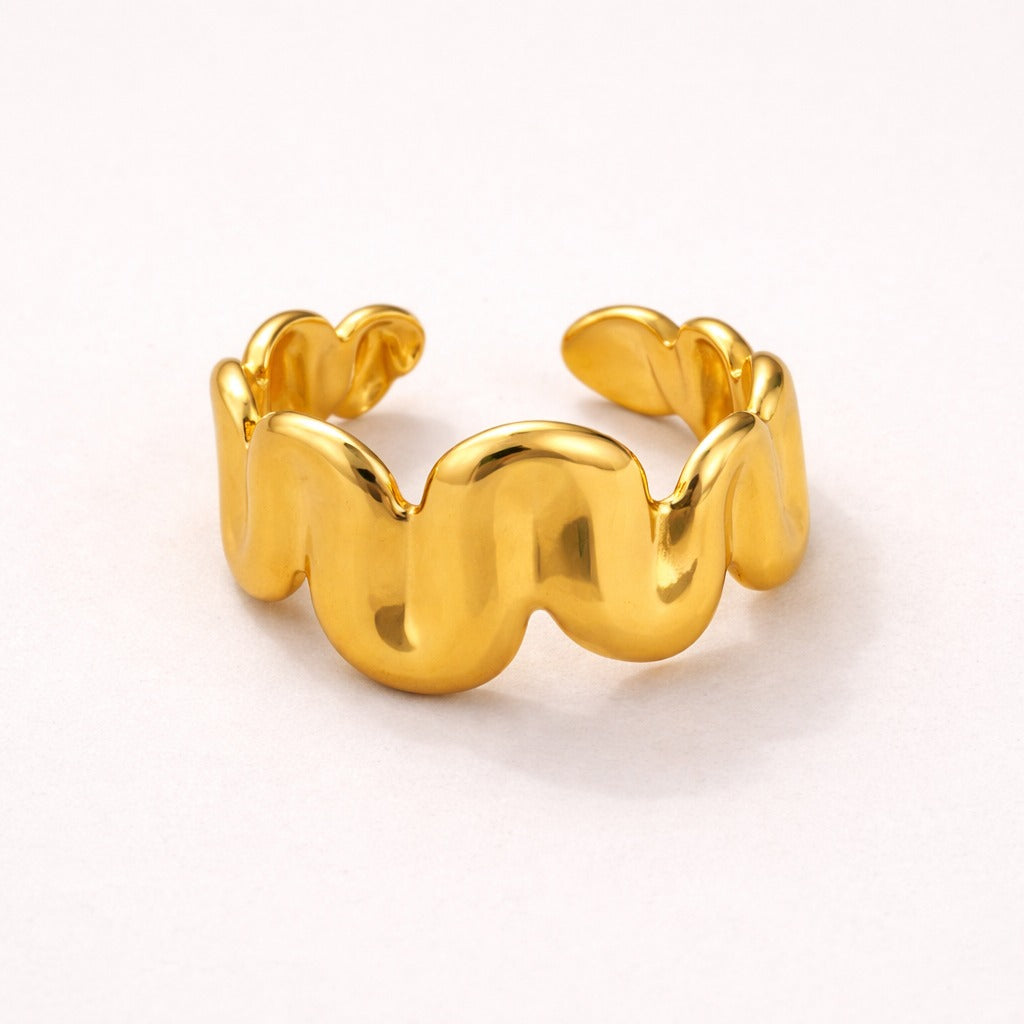 18k Gold Plated Adjustable EllaTwist Ring