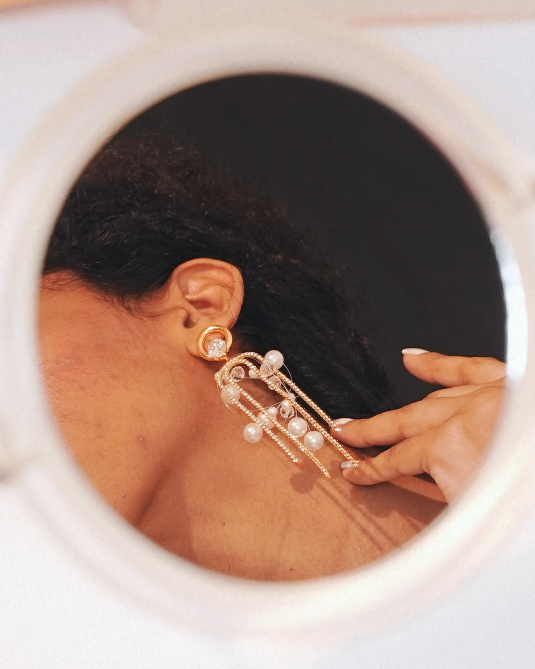 Champere 18 K Gold Plated Soirée Earrings