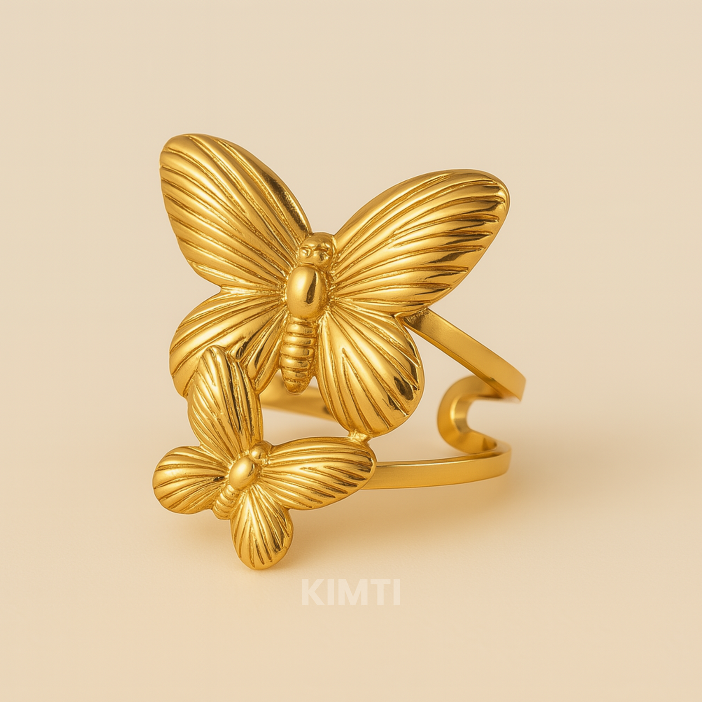 18k Gold Plated Butterfly Anti Tarnish Ring