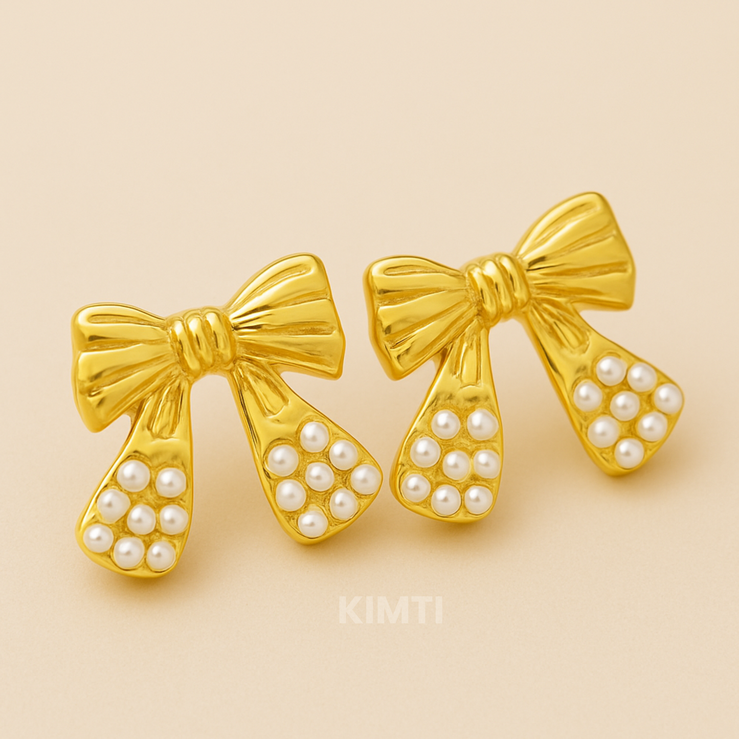 Graceful Knot Gold & Pearl Earrings