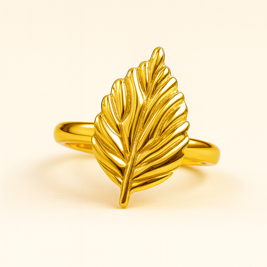 18K GOLD PLATED Golden Leaf Grace RING