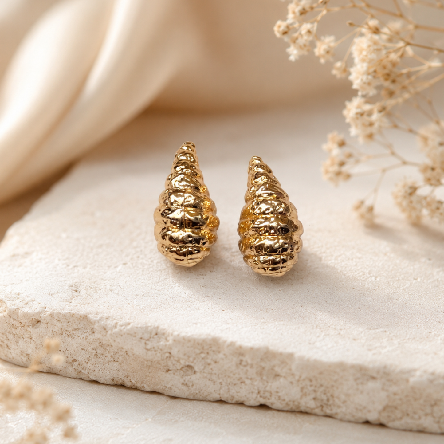 18K Gold Plated Conch Shell Earrings