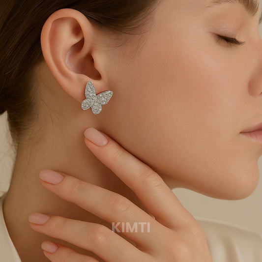 Butterfly Silver Stud Earring