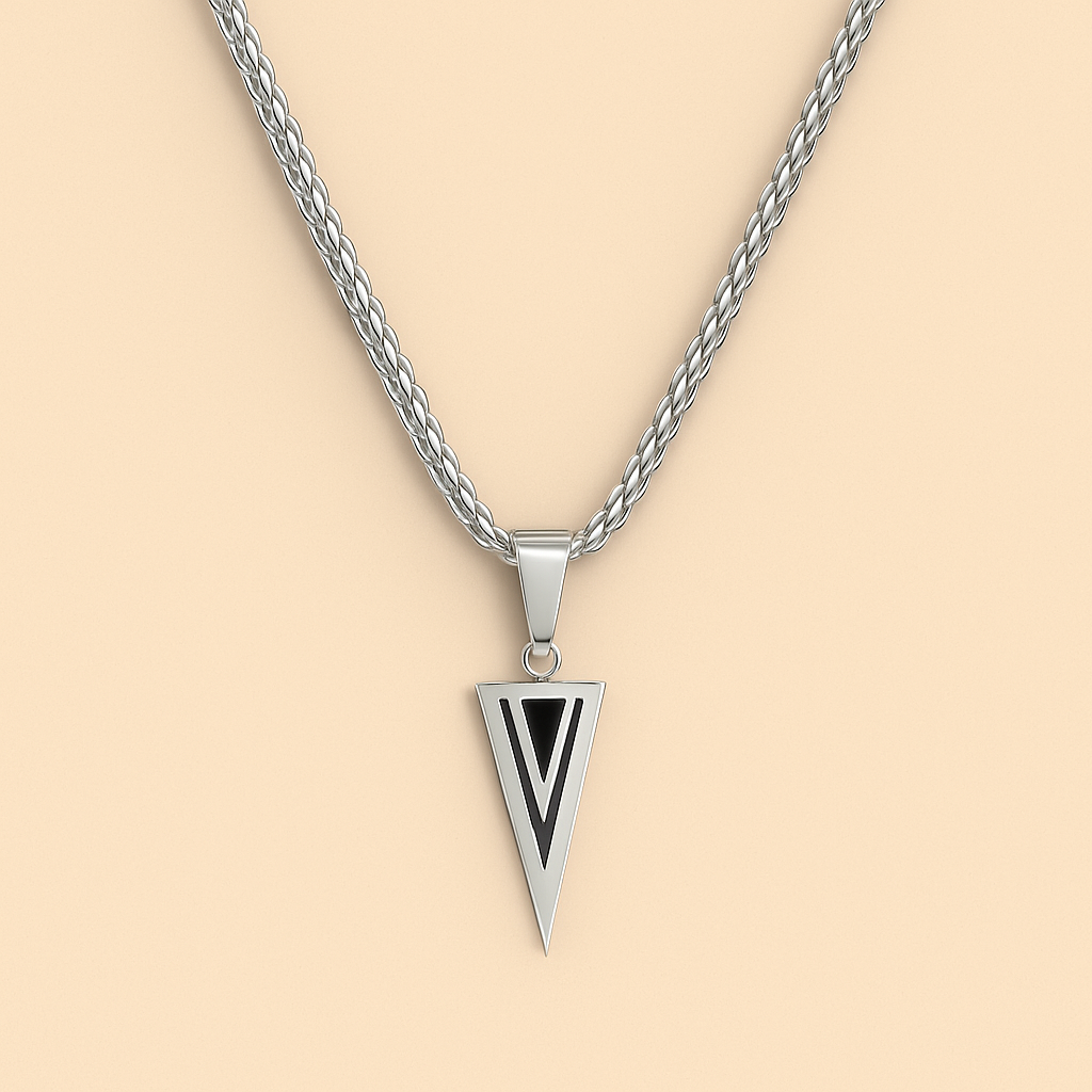 V Shape Pendant Stainless Steel Necklace