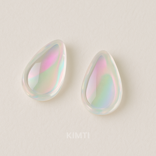 Clear Teardrop White Stud Earring
