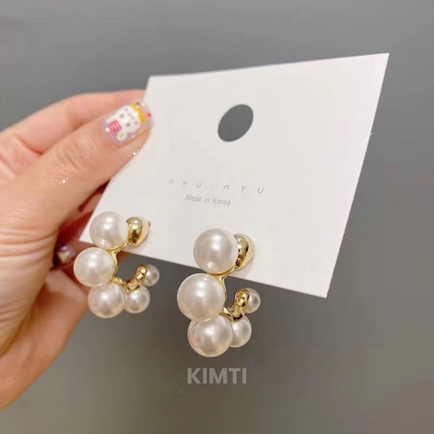 Korean Elegant Pearl Hoop Earring