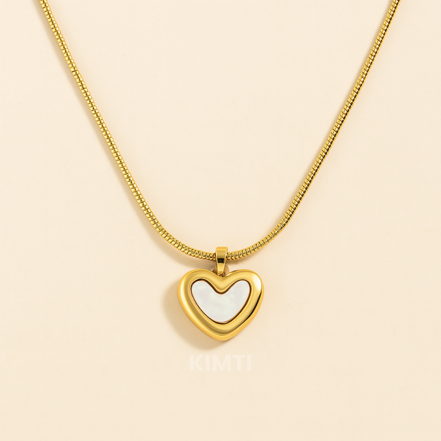 Anti Tarnish White Heart Necklace