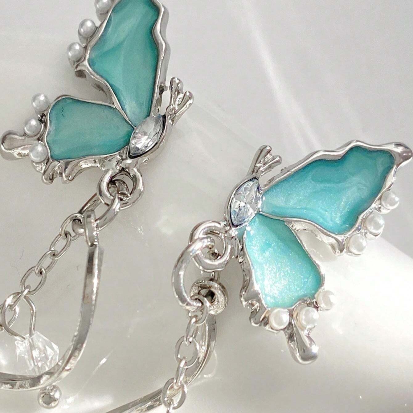Blue Butterfly Dangler Earring