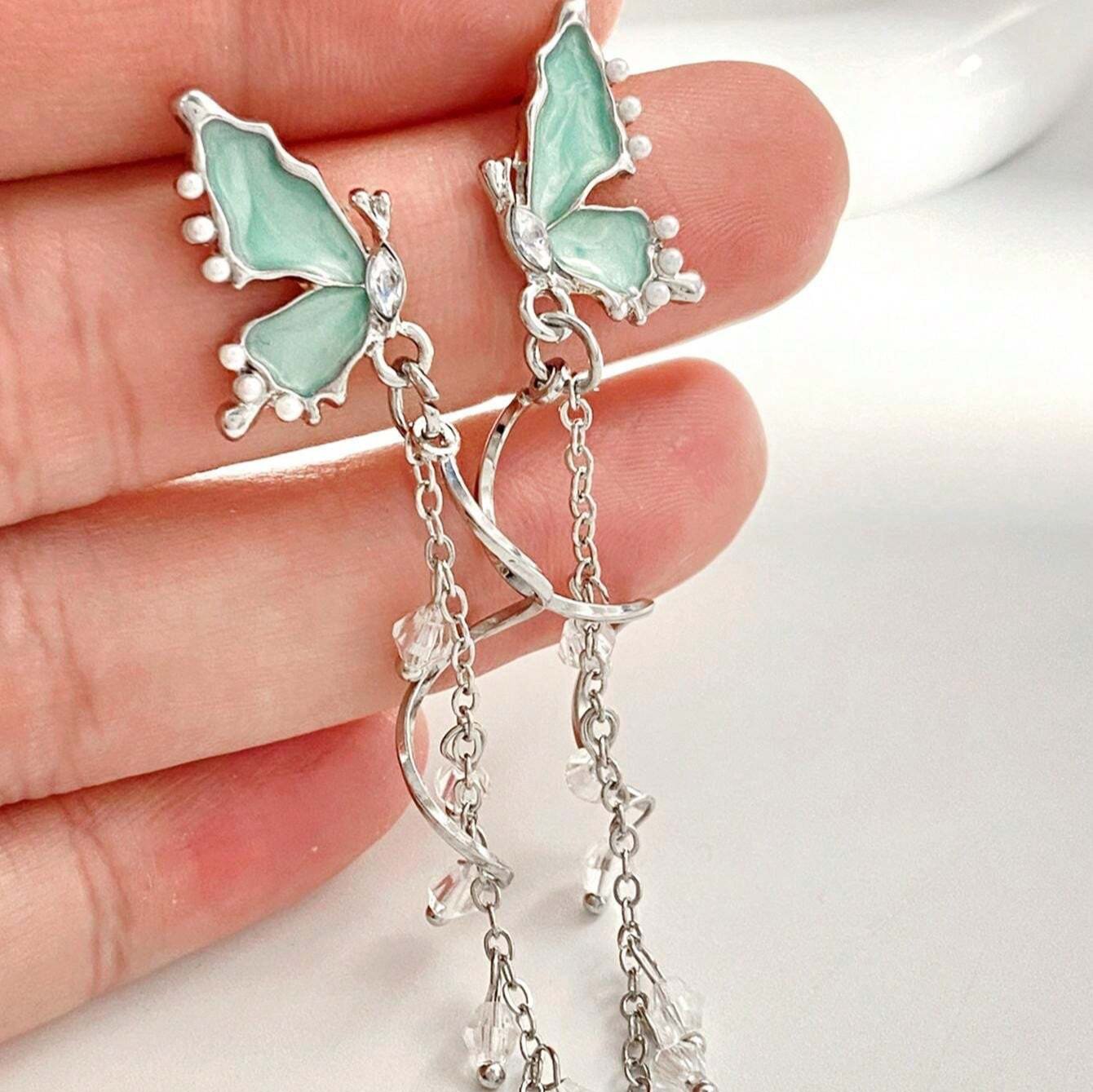 Blue Butterfly Dangler Earring