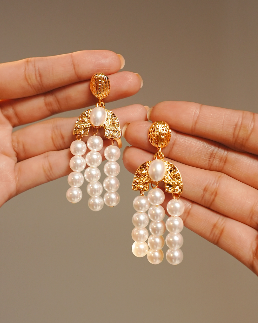 Althea 18 K Gold Plated Soirée Earrings