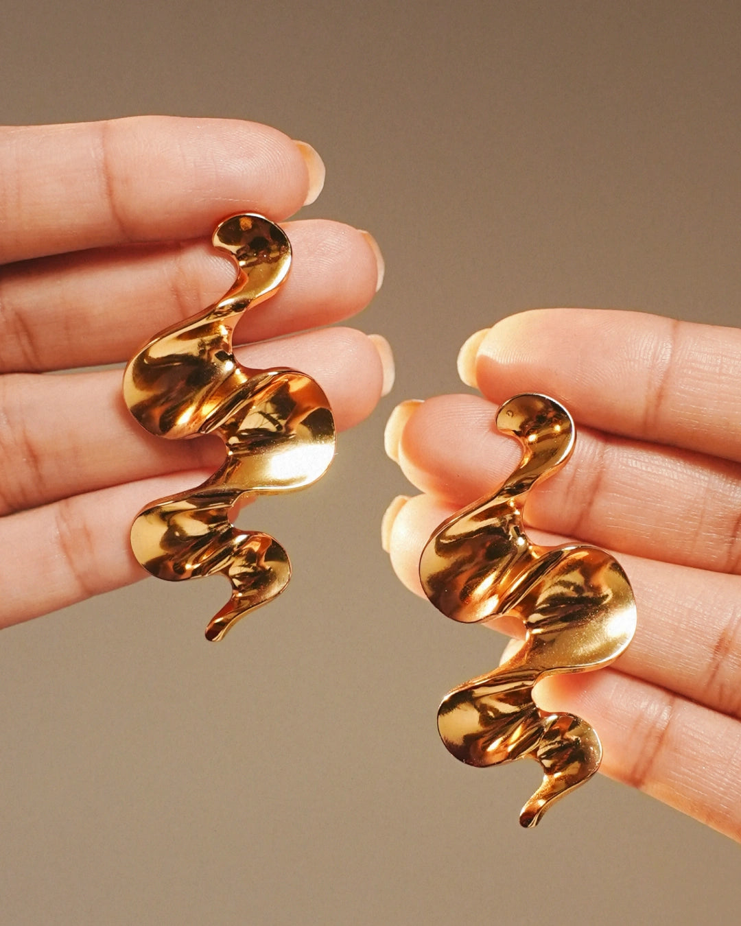 Celistra 18 K Gold Plated Soirée Earrings