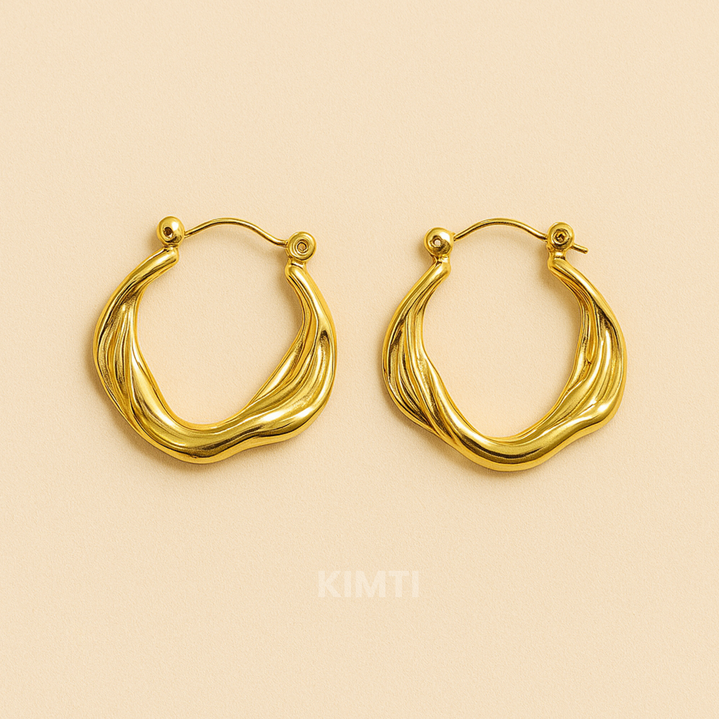 18k Gold Plated Prims Hoop Earring