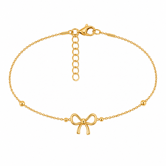 Gold Plated Bow Anklets
