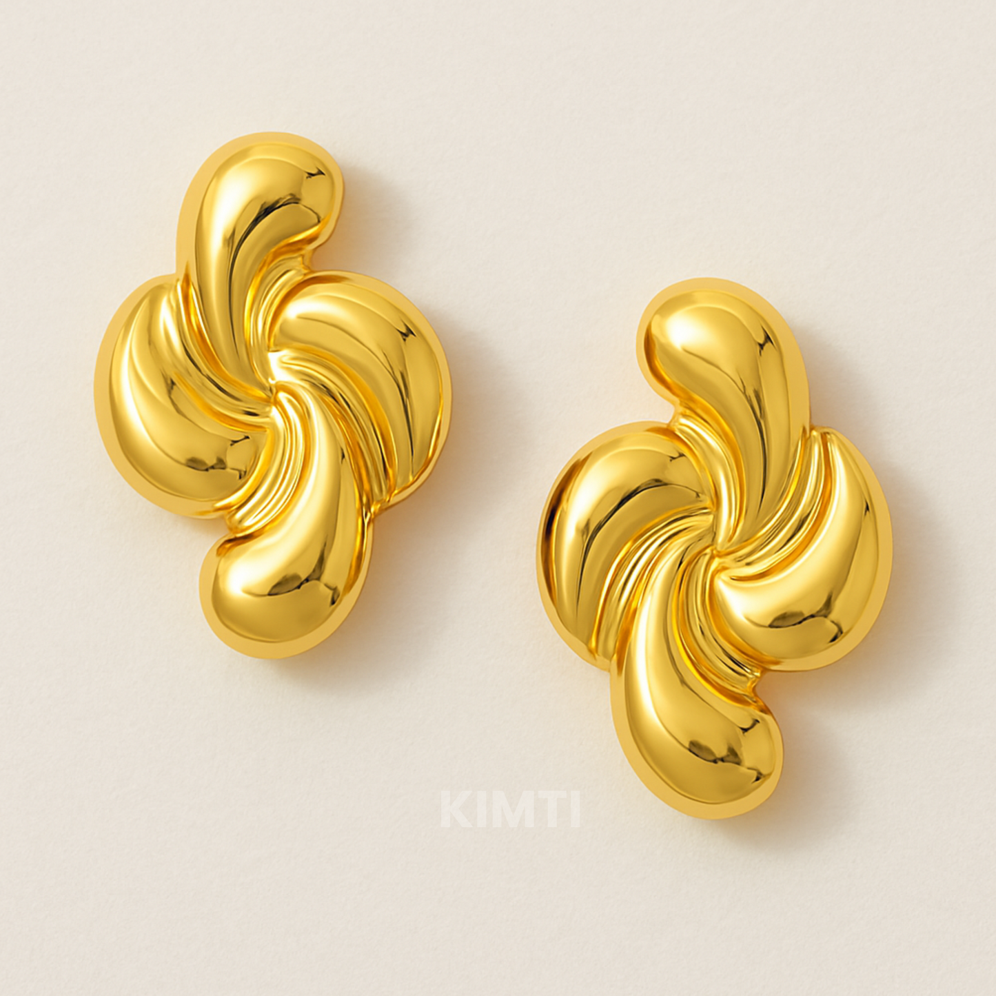 18K Gold Plated Vintage Couture Flower Earrings