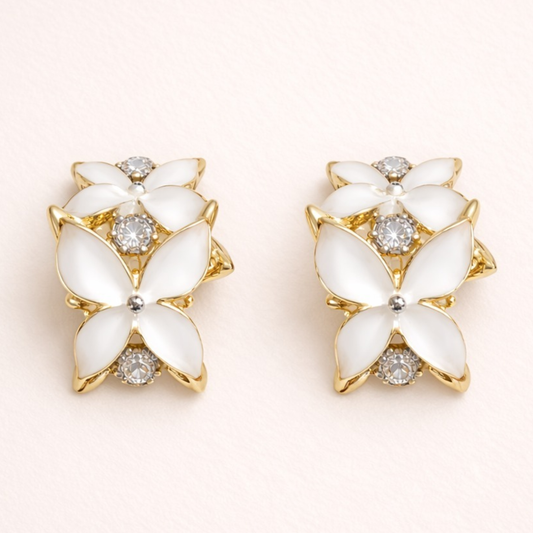 Blush Crystal Bow Earrings