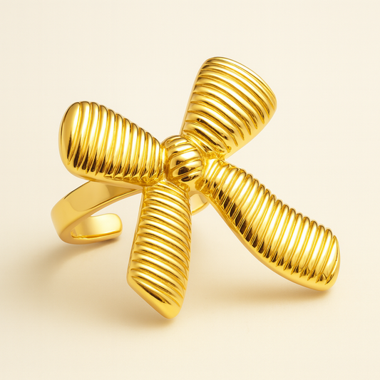 18k Gold Plated Bella Bow Ring