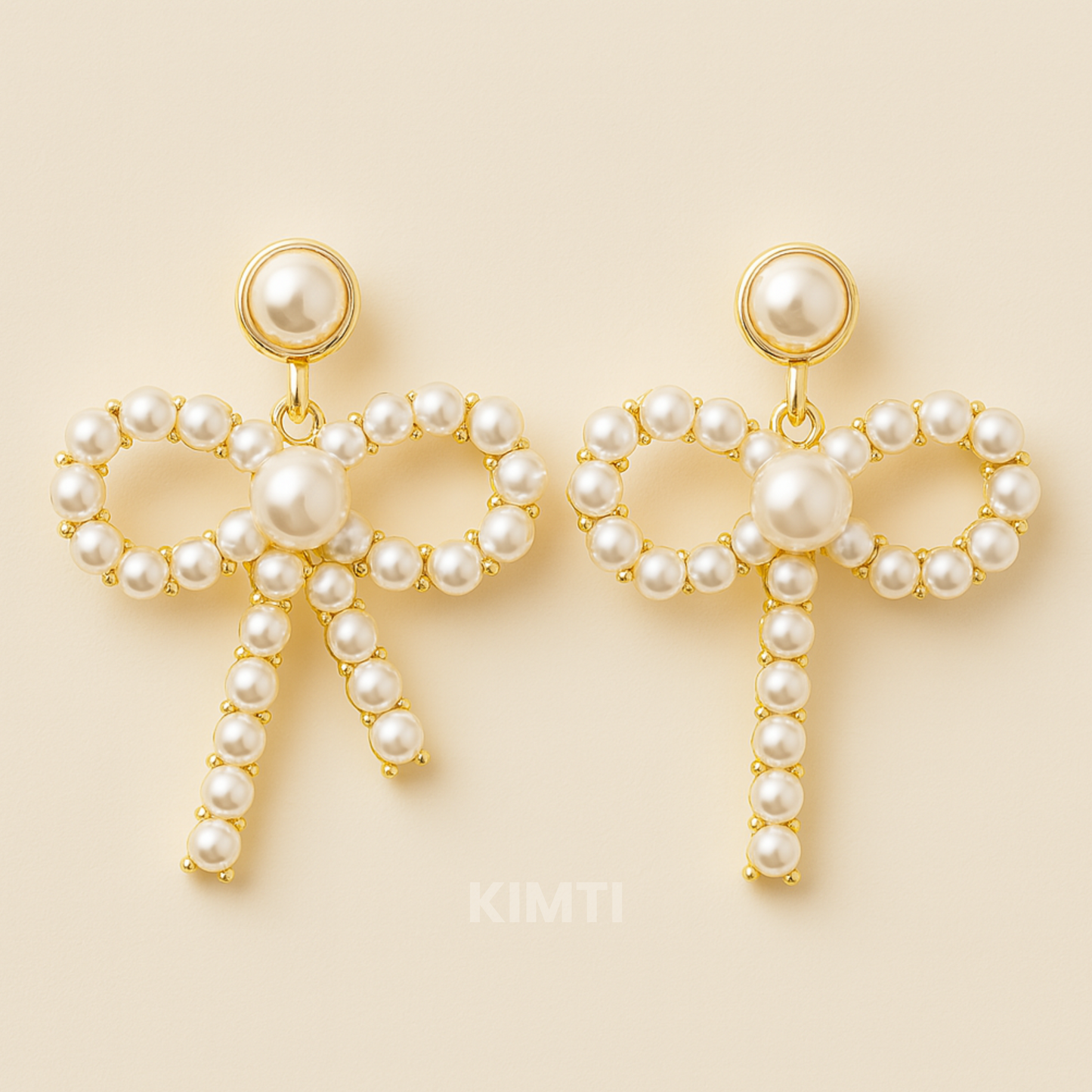Belle Bow – Feminine Pearl Drop Stud Earring