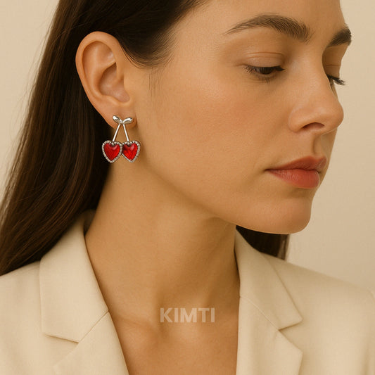 Heart Cherry Dangle Earring