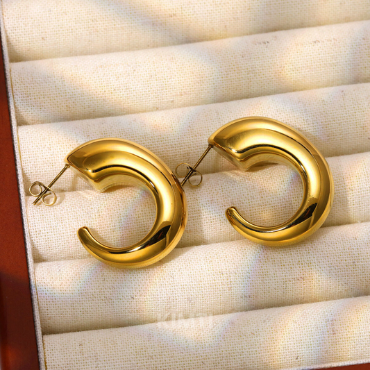 18K Gold Plated Cute Modern Hoops Anti Tarnish Earring