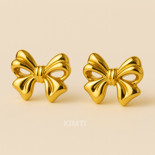 18k Gold Plated Bow Anti Tarnish Earrings