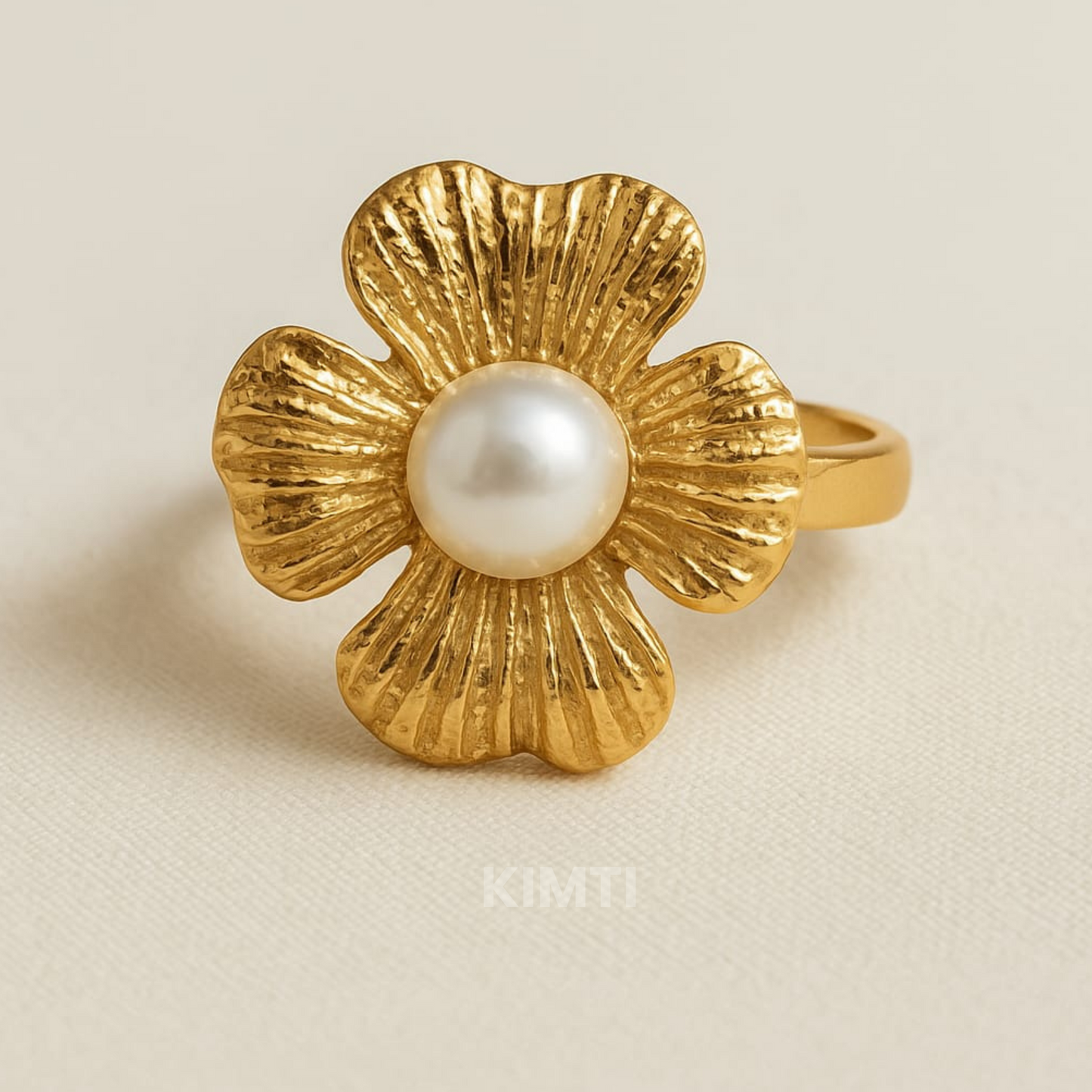 18k Gold Plated Pearl Ring