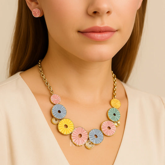 Multicolour Silver metallic Necklace