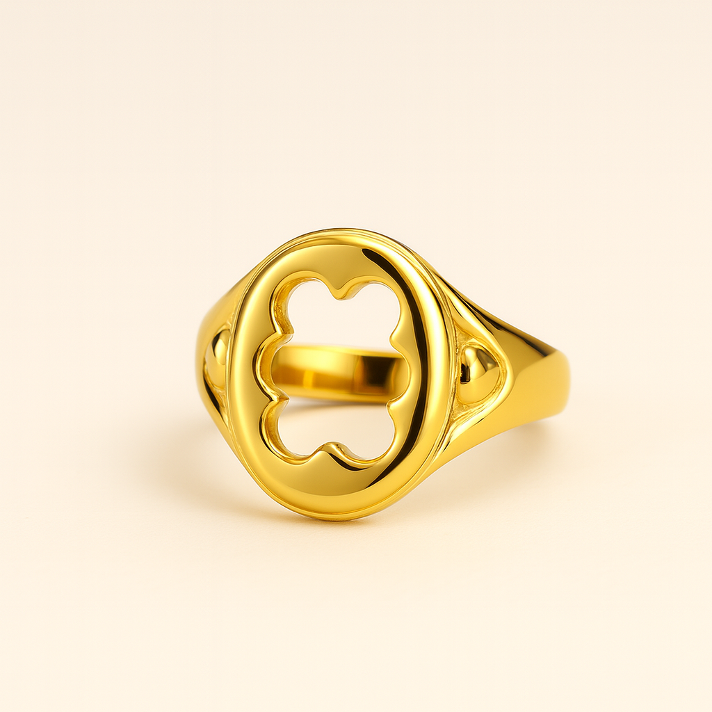 18k Gold Plated Crystal Dune Ring