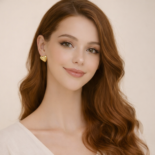 Melting Heart Golden Stud Earring
