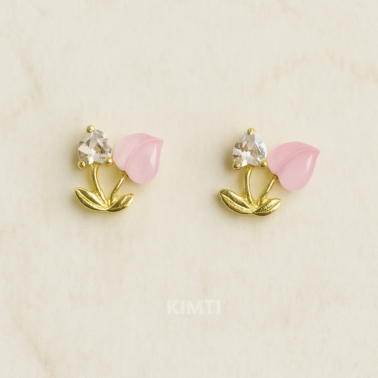 Pink Heart Stud Earring