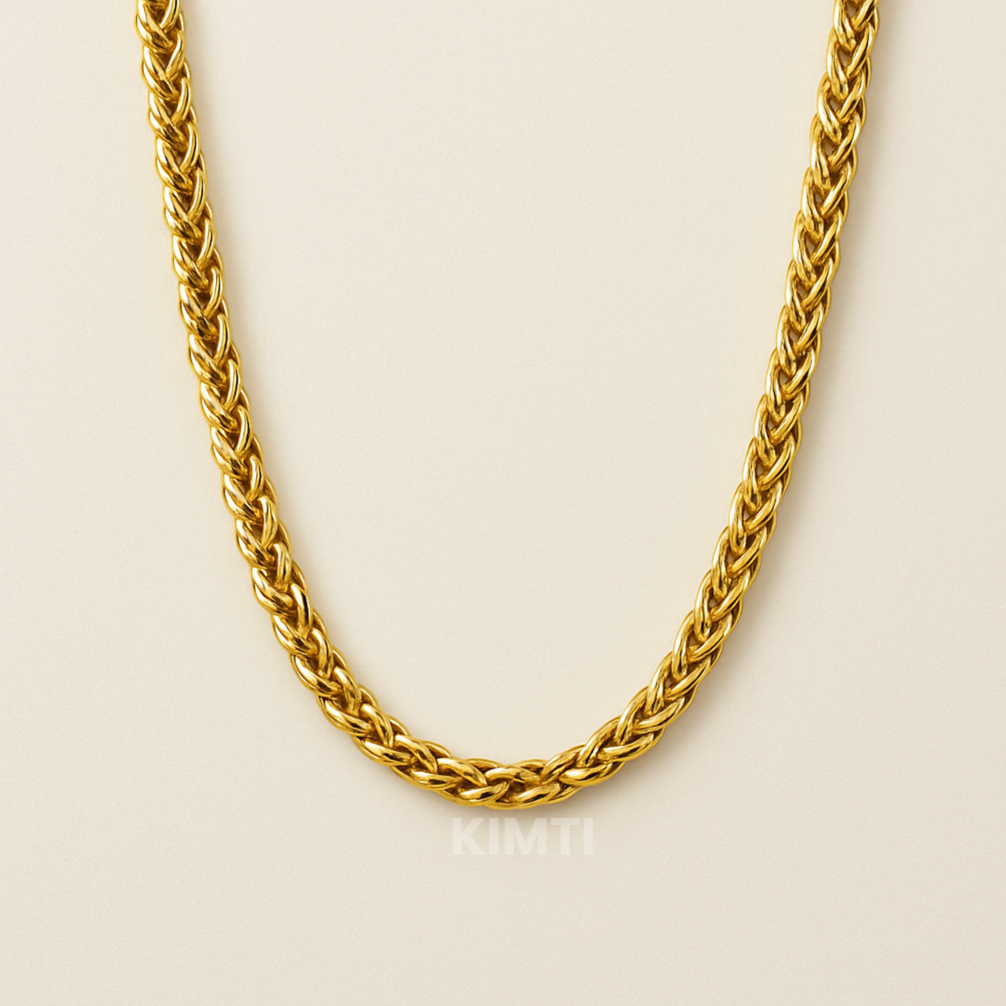 Men-18K Gold Plated Anti Tarnish Wheat Chain