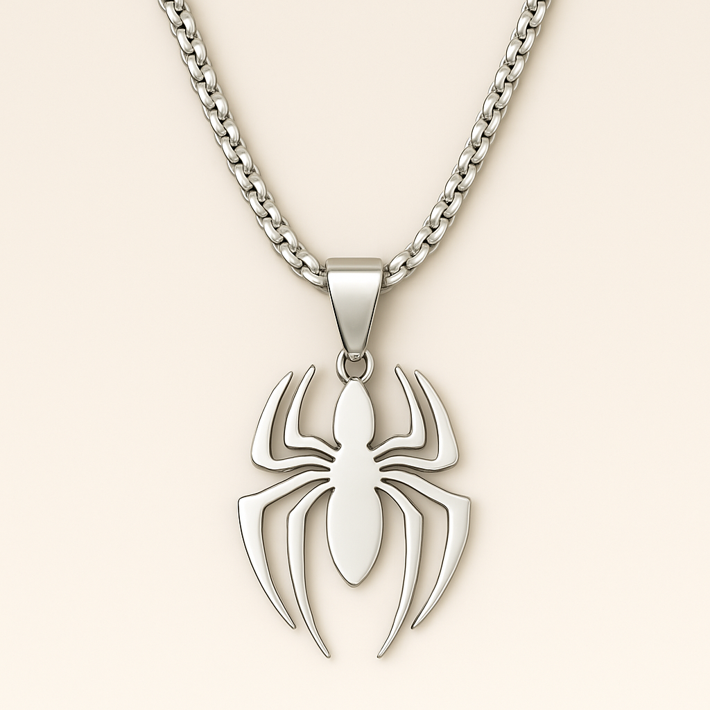 Spider Pendant Stainless Steel Necklace