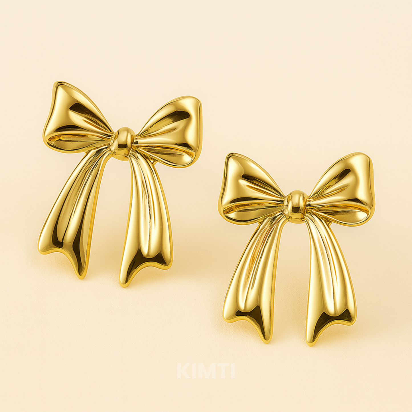 18K Gold-Plated Ribbon Charm Earrings