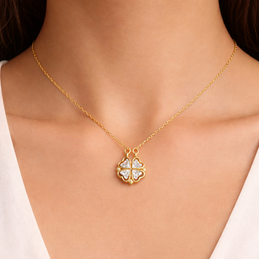 18k Gold Plated Fortune Bloom Crystal Necklace