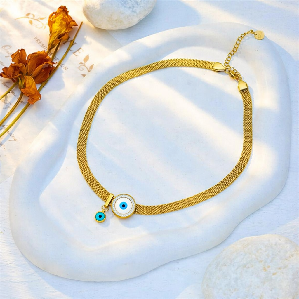 Royal Nazar Mesh Choker Necklace