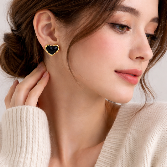 18K Gold Plated Women's Heart Earring