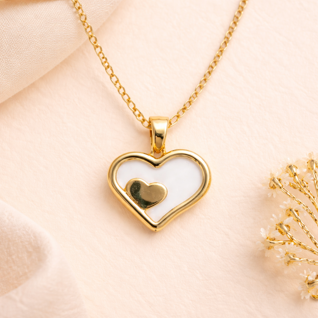 18k Gold Plated Heart Pendant Necklace