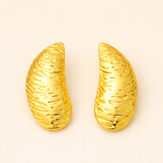 18K Gold Plated Golden Crescent Glow Earrings