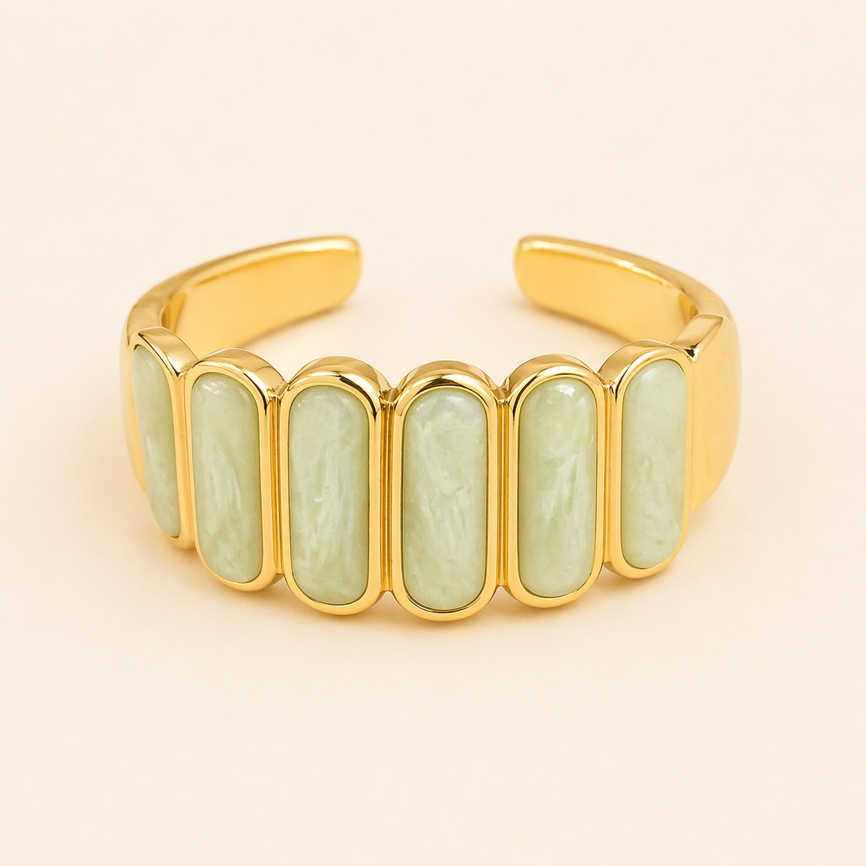 Golden Mint Aura Cuff Ring
