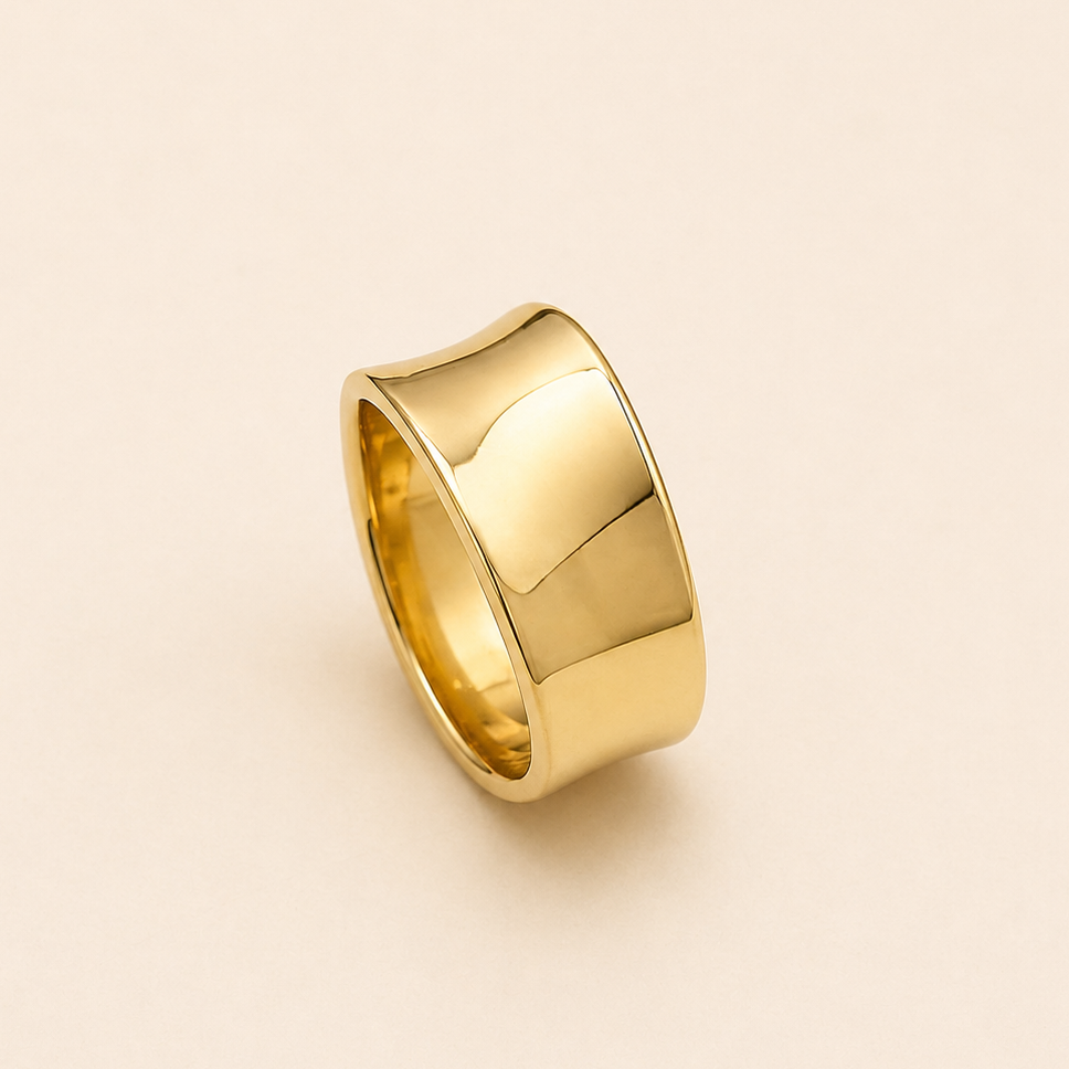 Gold Plated Oria Bold Band Ring
