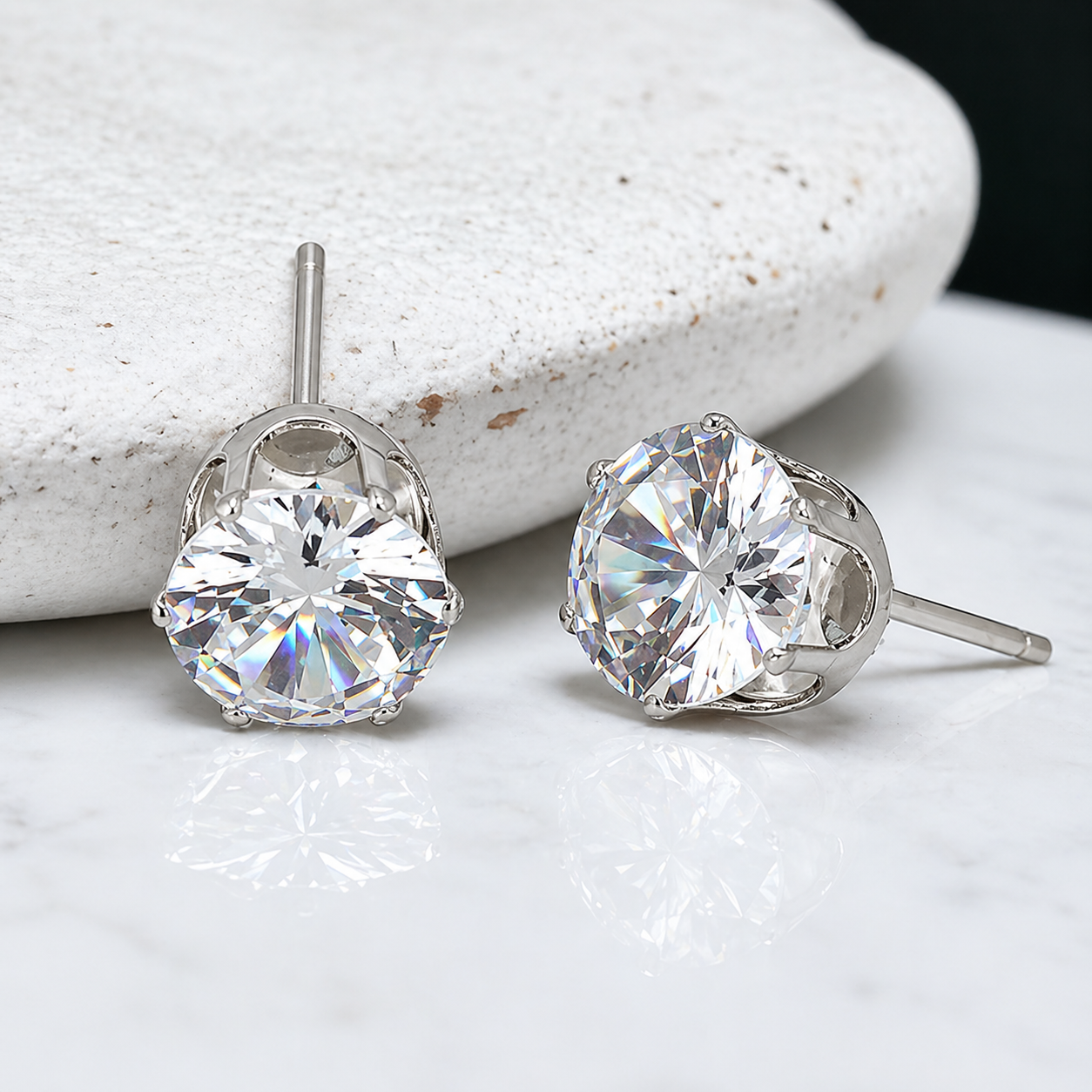 Classic Diamond Spark Stud Earrings