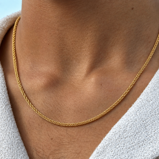 Men - 18K Gold Plated Monarch Twist Necklace