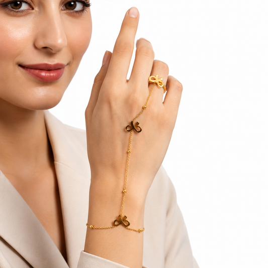 18K Gold Plated Butterfly Hand Chain Bracelet