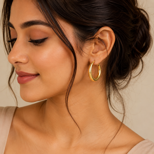 18K Gold Plated Gigi Hoop Anti Tarnish Earring