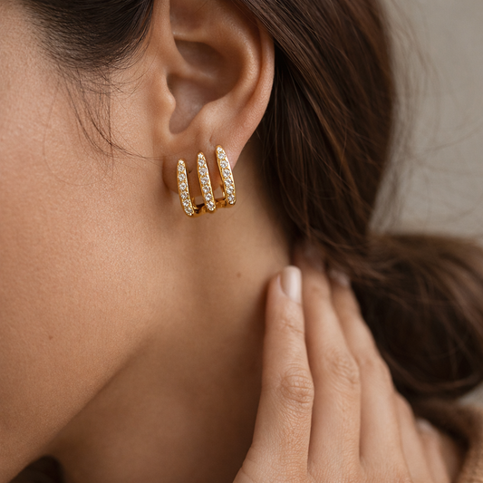 Triple Grace Claw Earrings