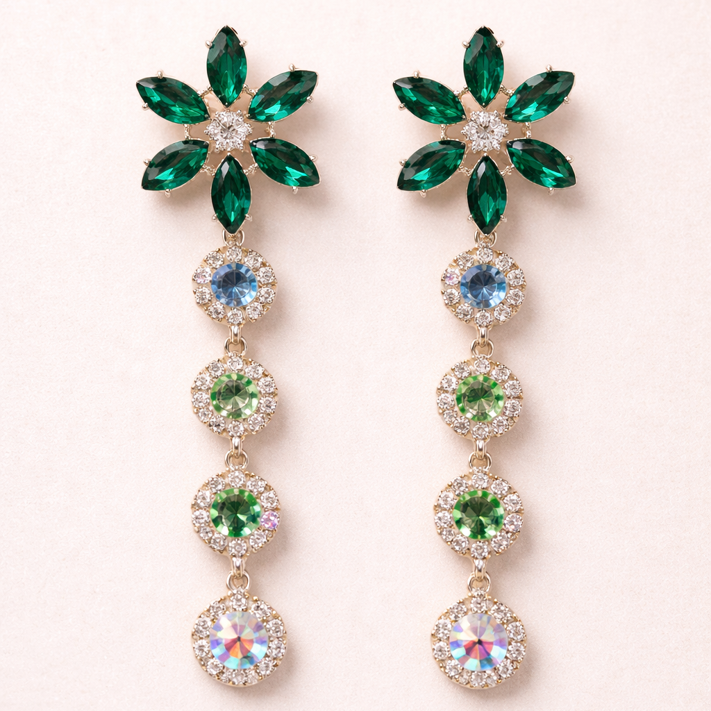 Jade Petal Drop Earrings