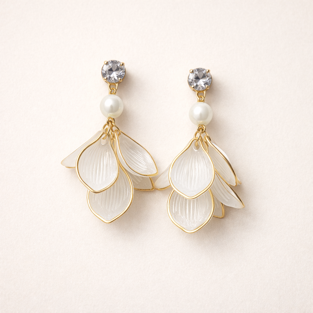 French Elegant Flower Tassel Earrings